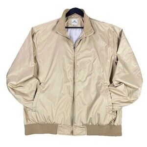 Peter Millar Men's Golf Harrington Bomber Jacket XL Tan Lightweight Performance